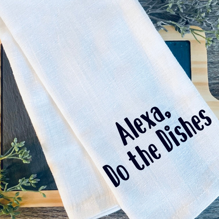 Funny Kitchen Dish Towel | Minimalist Farmhouse Kitchen Decor | Wine & Mom Humor Tea Towels