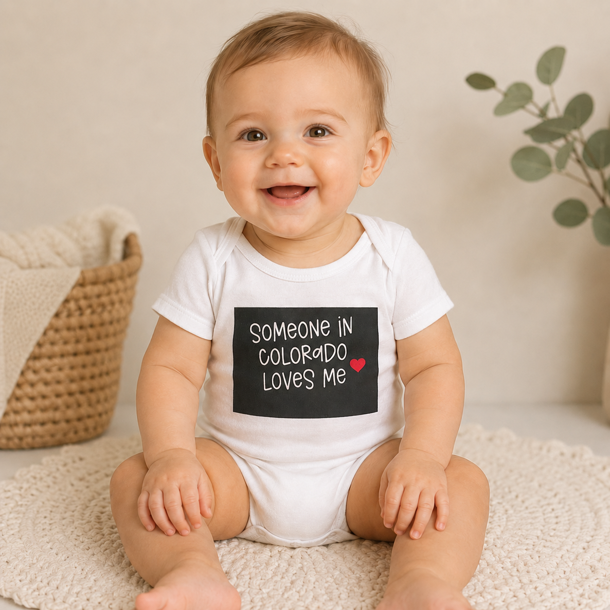 Someone in {State} Loves Me” Baby Onesie® | Personalized State Baby Bodysuit