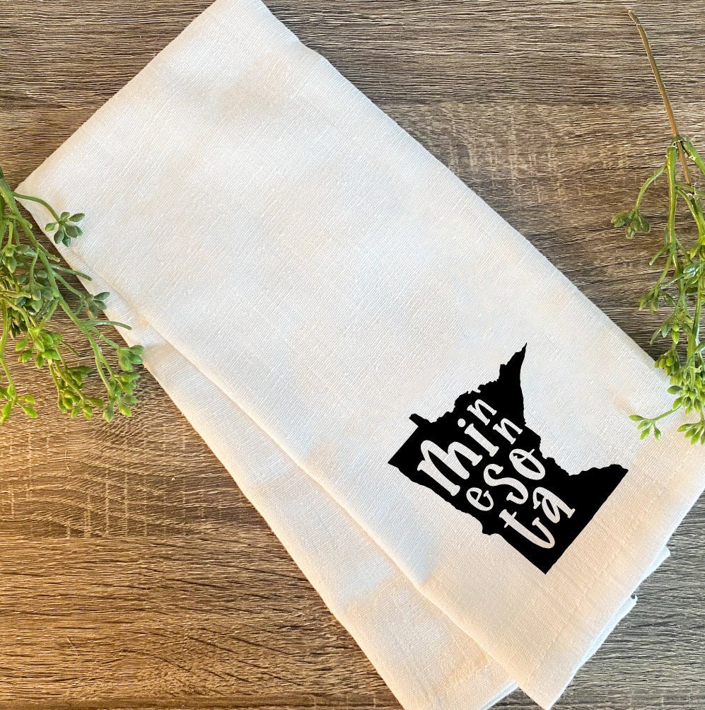 Minnesota, Tea Towels, Grey Duck, Home, MN, Trees, State, Sota, Hostess Gift, Holiday, Gift, Birthday Gift, Gift, North Star State