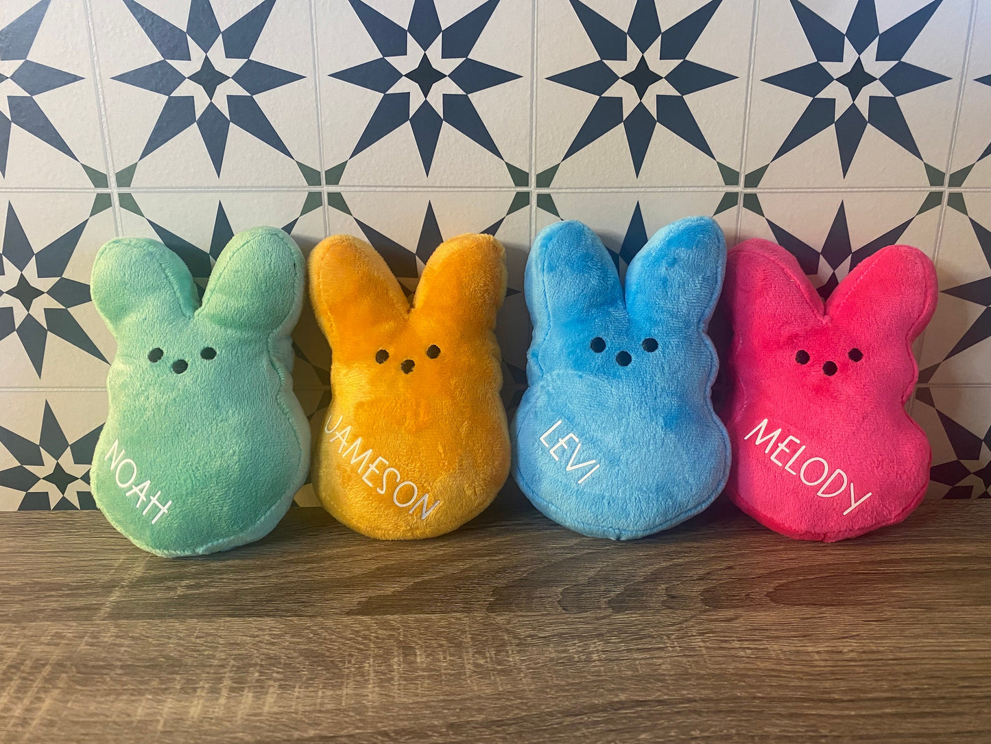 Personalized Plush Bunny Peeps, Custom name bunny, kids easter basket stuffer, classroom gift, spring bunny toy, personalized stuffed bunny.