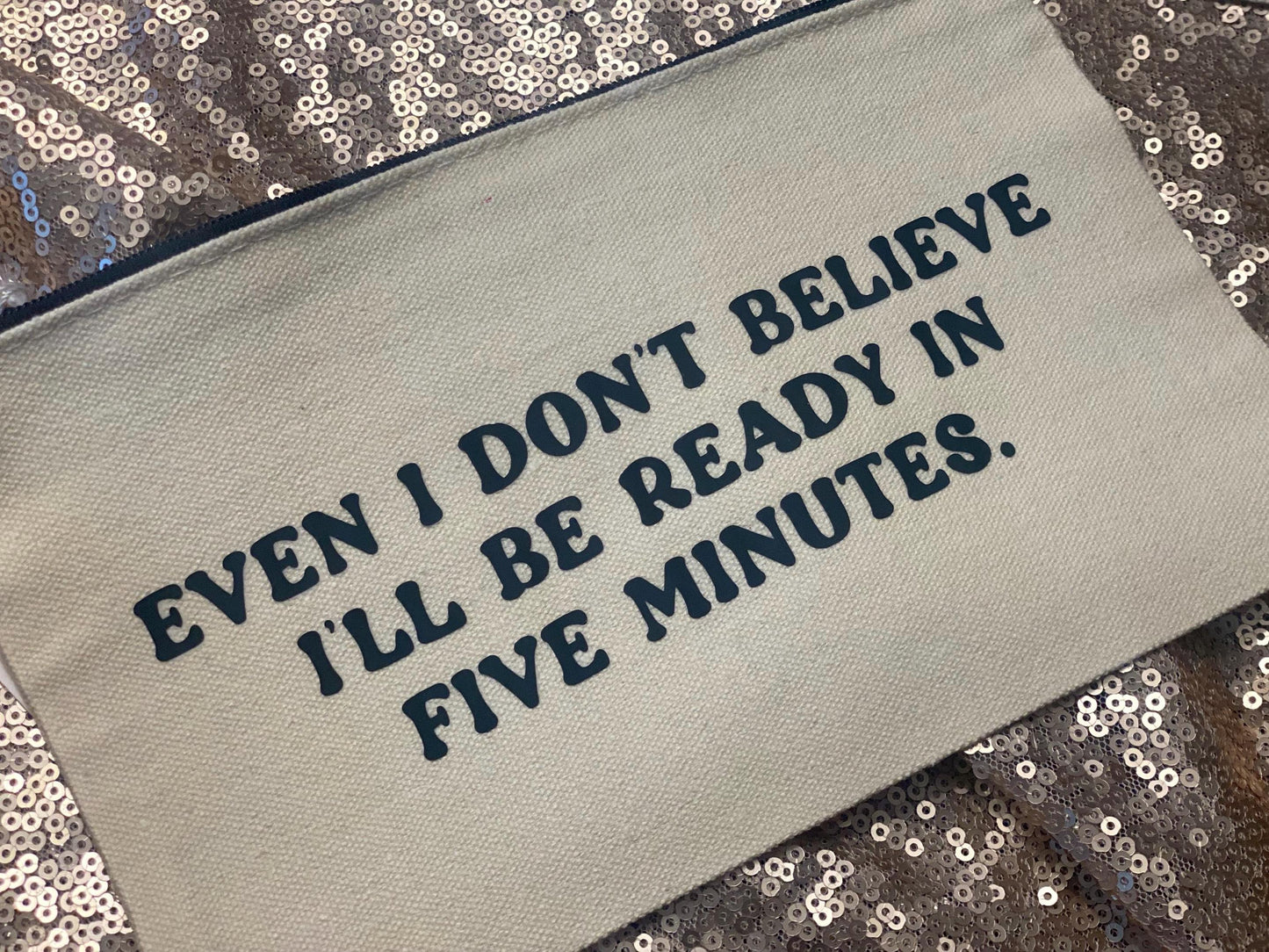 Personalized Canvas Zipper Pouch | Mom Logic Makeup Bag | Teacher Appreciation Gift | 100% Cotton Pencil Case | Mom Life Catchall Bag