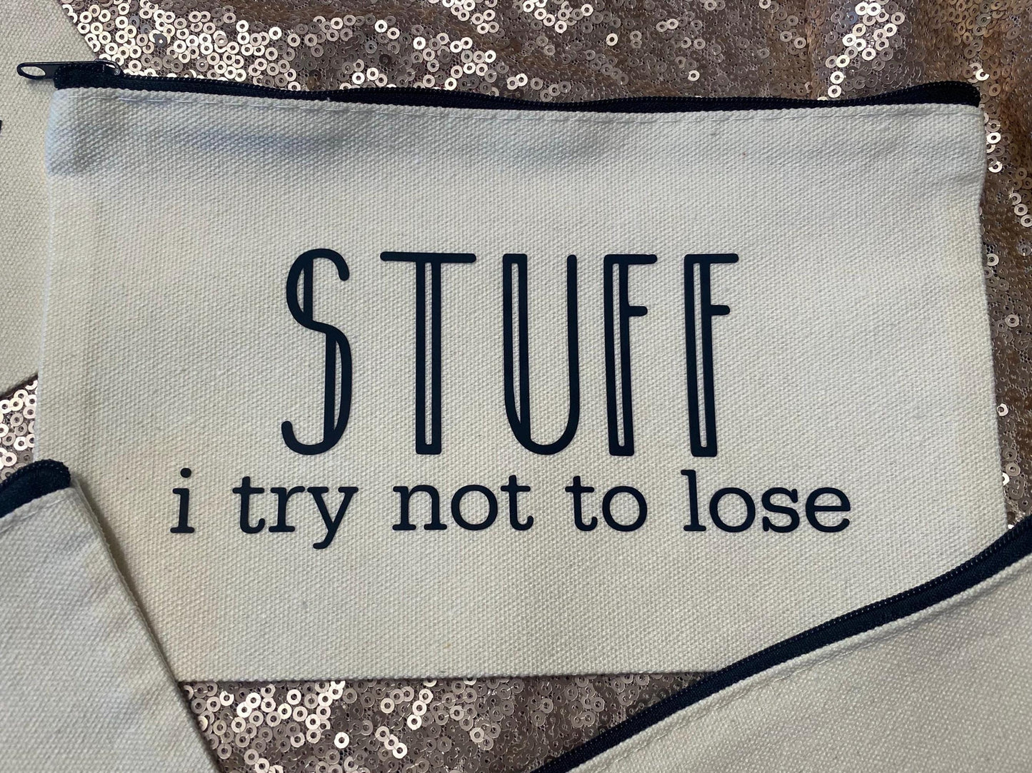 Personalized Canvas Zipper Pouch | Mom Logic Makeup Bag | Teacher Appreciation Gift | 100% Cotton Pencil Case | Mom Life Catchall Bag