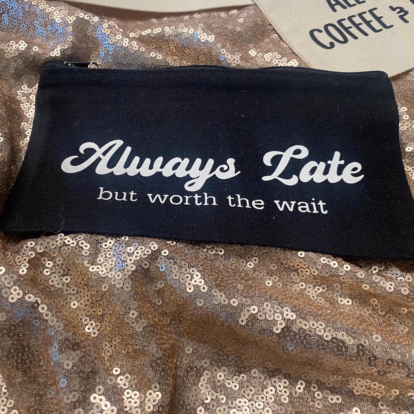 Personalized Canvas Zipper Pouch | Mom Logic Makeup Bag | Teacher Appreciation Gift | 100% Cotton Pencil Case | Mom Life Catchall Bag